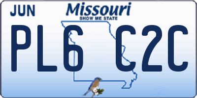 MO license plate PL6C2C