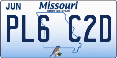 MO license plate PL6C2D