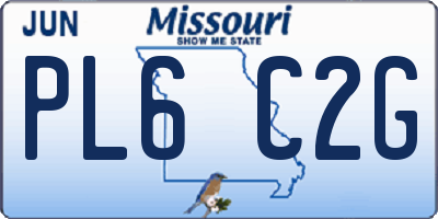MO license plate PL6C2G