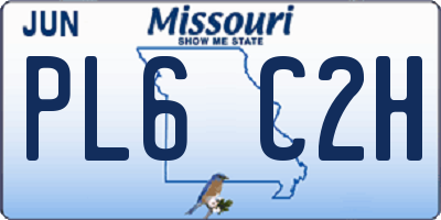 MO license plate PL6C2H