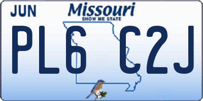 MO license plate PL6C2J