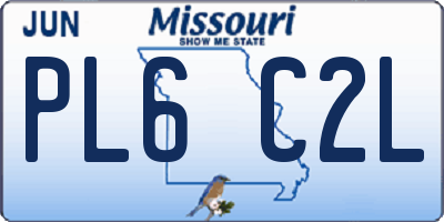 MO license plate PL6C2L