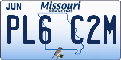 MO license plate PL6C2M