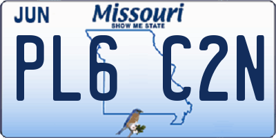 MO license plate PL6C2N