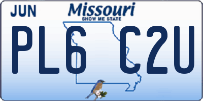 MO license plate PL6C2U