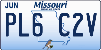 MO license plate PL6C2V