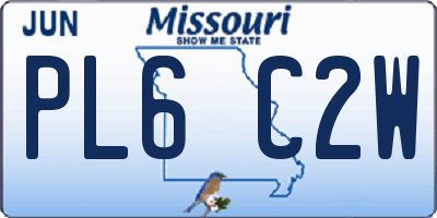 MO license plate PL6C2W