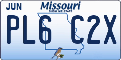 MO license plate PL6C2X