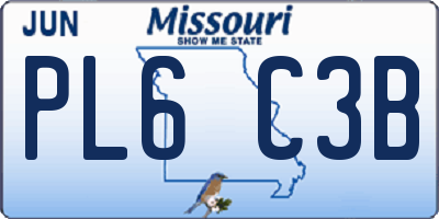 MO license plate PL6C3B