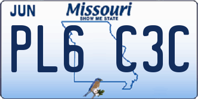 MO license plate PL6C3C