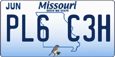 MO license plate PL6C3H