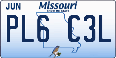 MO license plate PL6C3L