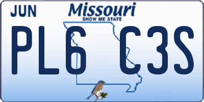 MO license plate PL6C3S