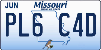 MO license plate PL6C4D