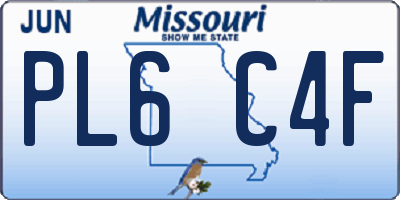 MO license plate PL6C4F