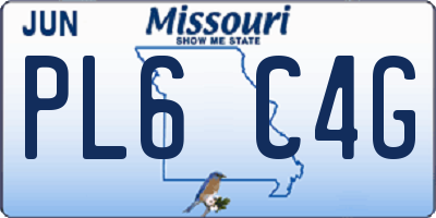 MO license plate PL6C4G