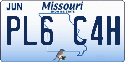 MO license plate PL6C4H