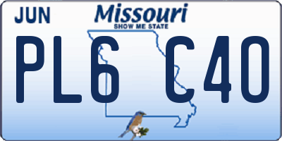 MO license plate PL6C4O