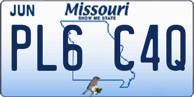 MO license plate PL6C4Q