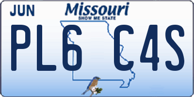 MO license plate PL6C4S