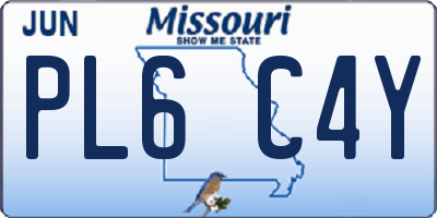 MO license plate PL6C4Y