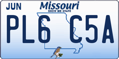 MO license plate PL6C5A