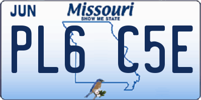 MO license plate PL6C5E