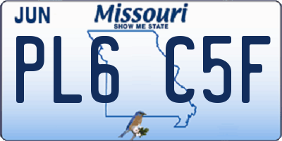 MO license plate PL6C5F