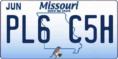 MO license plate PL6C5H