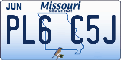 MO license plate PL6C5J