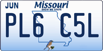 MO license plate PL6C5L