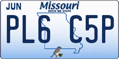 MO license plate PL6C5P