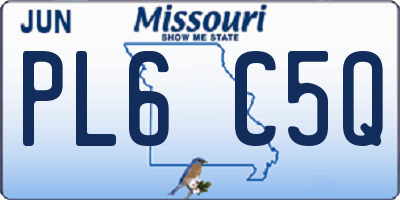MO license plate PL6C5Q