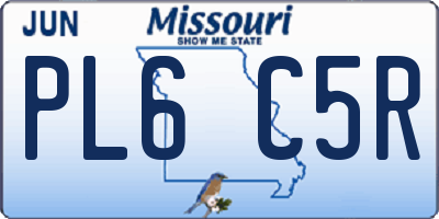 MO license plate PL6C5R
