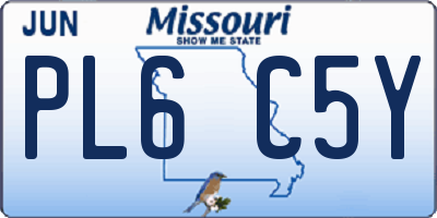 MO license plate PL6C5Y