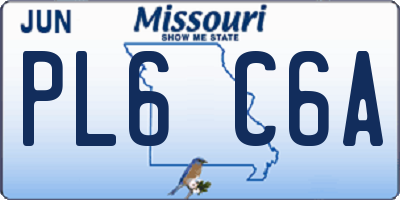 MO license plate PL6C6A