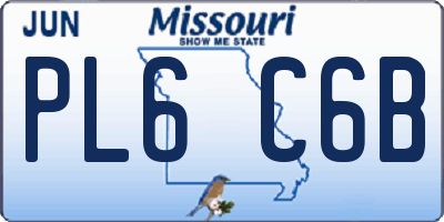 MO license plate PL6C6B