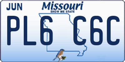 MO license plate PL6C6C