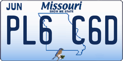 MO license plate PL6C6D