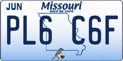 MO license plate PL6C6F
