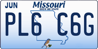 MO license plate PL6C6G