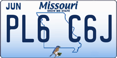 MO license plate PL6C6J
