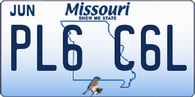 MO license plate PL6C6L