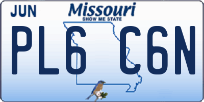 MO license plate PL6C6N
