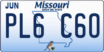 MO license plate PL6C6O