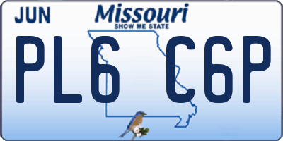 MO license plate PL6C6P