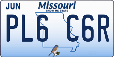 MO license plate PL6C6R