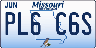 MO license plate PL6C6S