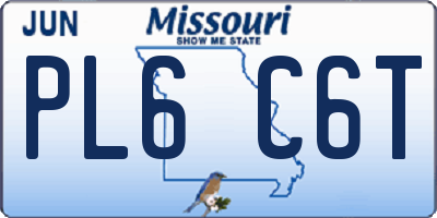 MO license plate PL6C6T