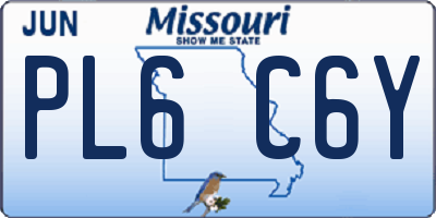 MO license plate PL6C6Y